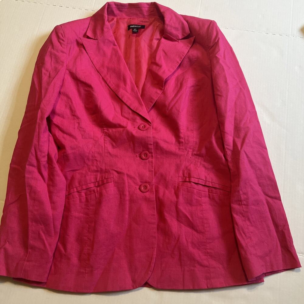 Metro Style Size 10t Hot Pink Blazer/Jacket,‎ 3 Button Professional
